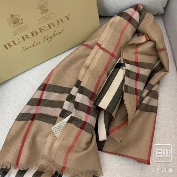 Bueberry Check Silk And Wool Blend Scarf - Picture 5 of 6